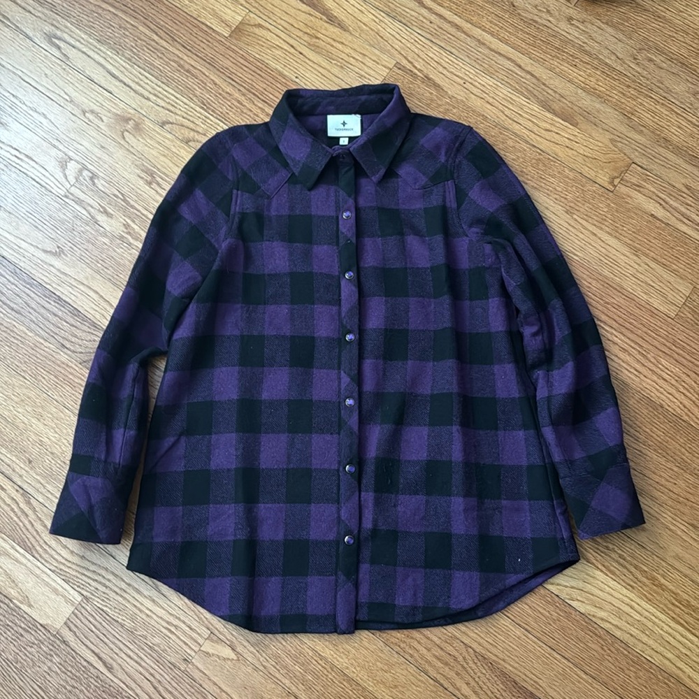TUCKERNUCK Aubergine Check Parker Shacket